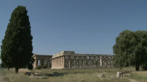 Paestum Doric Temples 5 Stock Footage 792073