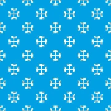 Pagan ancient symbol pattern vector seamless blue Stock Illustration
