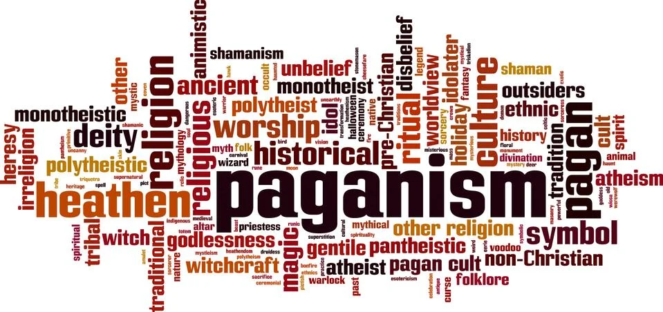 Paganism word cloud Stock Illustration
