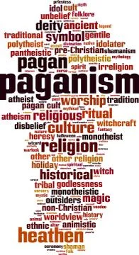 Paganism word cloud Stock Illustration