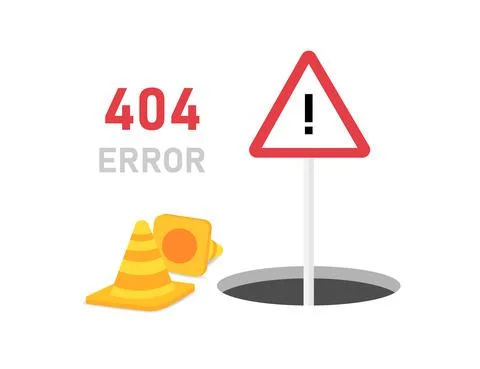 Page with a 404 error in the 3D style on white background. Template reports t Stock-Illustration
