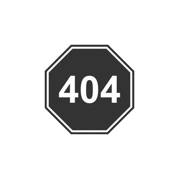 Page with a 404 error icon isolated. Template reports that the page is not found Illustrazione stock