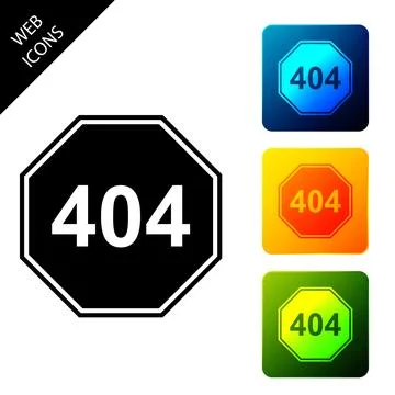 Page with a 404 error icon isolated. Template reports that the page is not found Stock Illustration