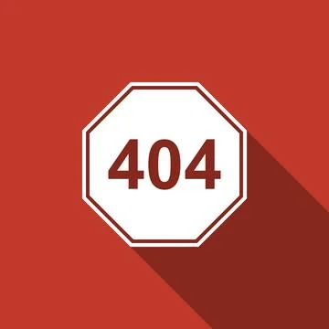 Page with a 404 error icon isolated with long shadow. Template reports that the Stock-Illustration