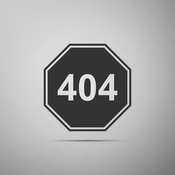 Page with a 404 error icon isolated on grey background. Template reports that Stockillustratie