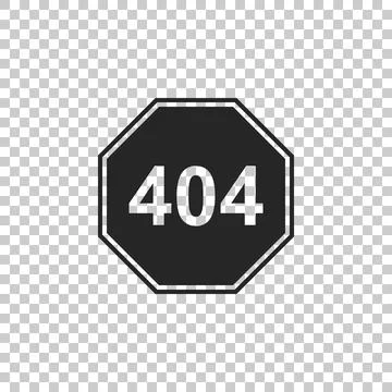 Page with a 404 error icon isolated on transparent background. Template reports Illustrazione stock