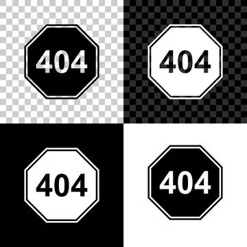 Page with a 404 error icon isolated on black, white and transparent background Stock-Illustration