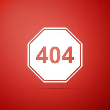Page with a 404 error icon isolated on red background. Template reports that the Stock Illustration