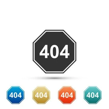 Page with a 404 error icon isolated on white background. Template reports that Stock Illustration