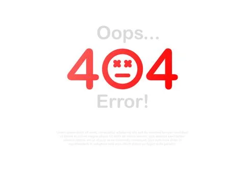 Page with a 404 error in the popular linear style. Template reports that the  Иллюстрация
