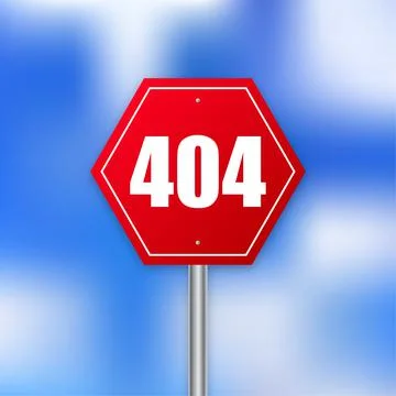 Page with a 404 error in the popular linear style. Template reports that the Stockillustratie