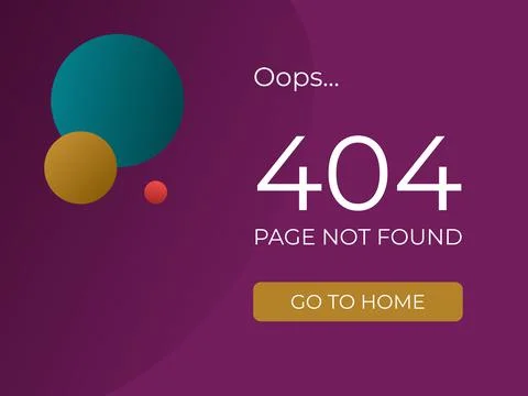 Page 404 error. UX UI design of the resource. Stock Illustration