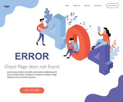 Page 404 not found isometric illustration Stock Illustration