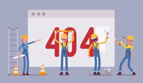 Page 404 under construction Stock Illustration