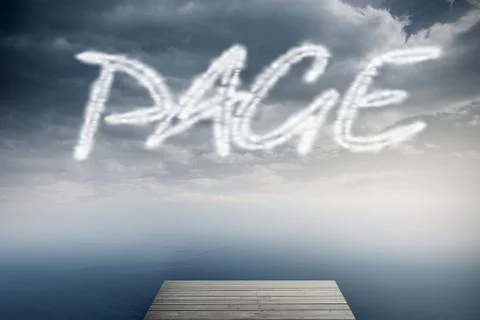 Page against cloudy sky over ocean Stock Illustration