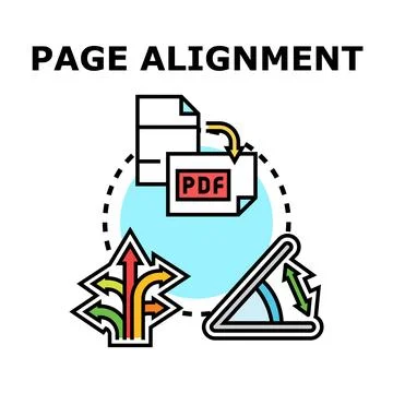 Page alignment concept planning document preparation layout Stock Illustration