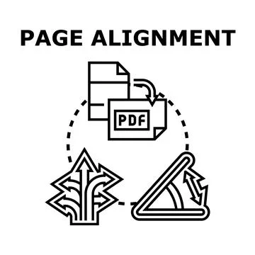 Page alignment concept planning document preparation layout Illustrazione stock