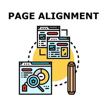 Page alignment web design optimizing content layout Stock Illustration