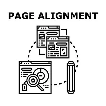 Page alignment web design optimizing content layout Stock Illustration