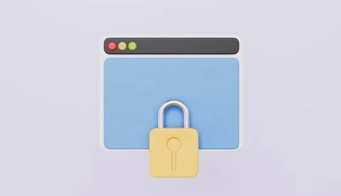 Page and padlock icon, Internet Security and Cybersecurity, Page protection Stock Illustration