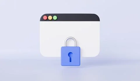 Page and padlock icon, Page protection, Internet Security and Cybersecurity Stock Illustration