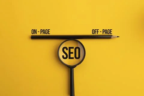 On-Page and Off-Page SEO optimization strategy concept, business growth and.. Stock Photos