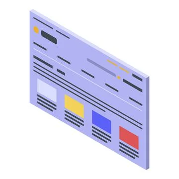 Page for backlink icon, isometric style Stock Illustration