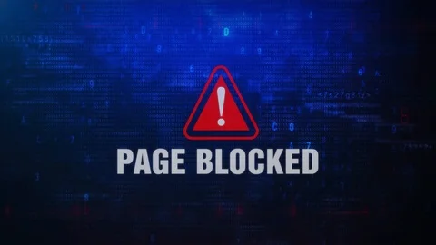 Page Blocked Alert Warning Error Message Blinking on Screen . Video stock 98450372