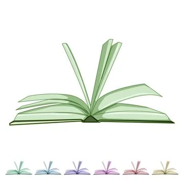 Page book open cartoon vector graphic Stock Illustration