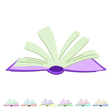 Page book open vector cartoon graphic Stock Illustration