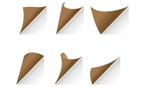 Page Corner Fold Collection with Realistic Paper Curl Elements for Document.. イラスト素材