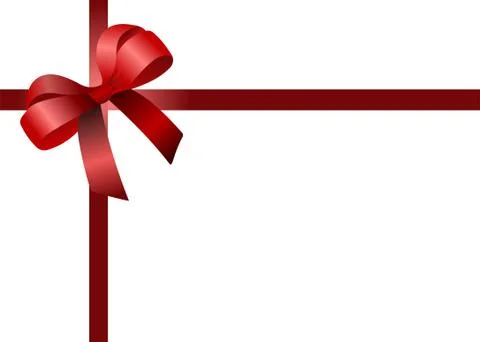 Page corner with red ribbon and bow with place for text. Vector. Stock Illustration