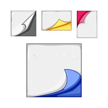 Page curl effect elements collection design Stock Illustration