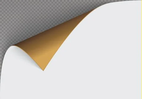 Page curl with shadow on a blank sheet of paper, design element for advertising Stock Illustration