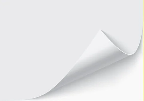 Page curl with shadow on a blank sheet of paper, design element for advertising Stock-Illustration
