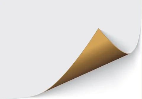 Page curl with shadow on a blank sheet of paper, design element for advertising Stock Illustration