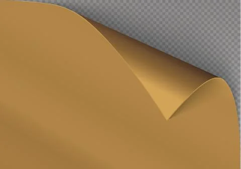 Page curl with shadow on a blank sheet of paper, design element for advertising Illustrazione stock