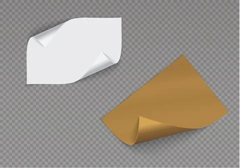 Page curl with shadow on a blank sheet of paper, design element for advertising Stock Illustration