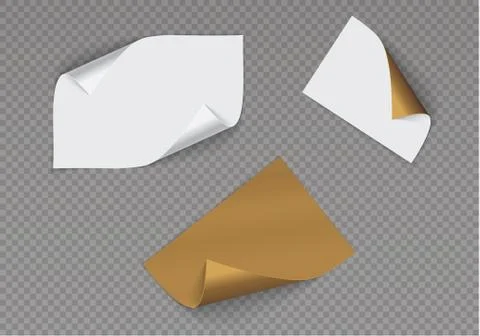 Page curl with shadow on a blank sheet of paper, design element for advertising Stock Illustration