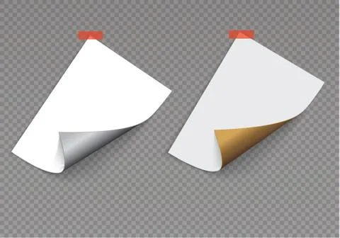 Page curl with shadow on a blank sheet of paper, design element for advertising Stock Illustration