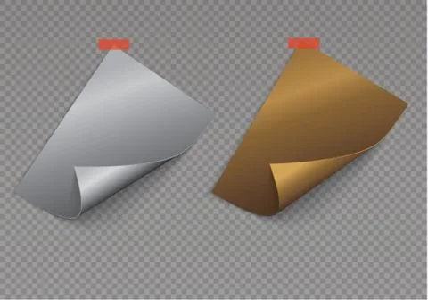 Page curl with shadow on a blank sheet of paper, design element for advertising Stock Illustration