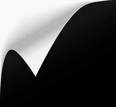 Page curl with shadow on a blank sheet of paper, design element for advertising Stock Illustration