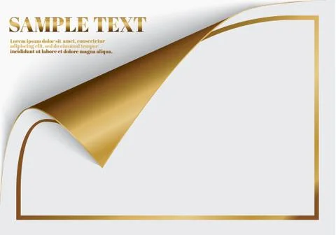 Page curl with shadow on a blank sheet of paper, design element for advertising Stock Illustration