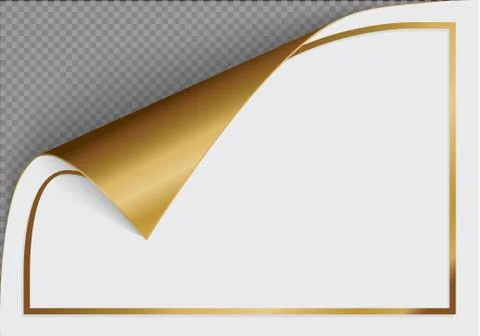 Page curl with shadow on a blank sheet of paper, design element for advertising Stock Illustration