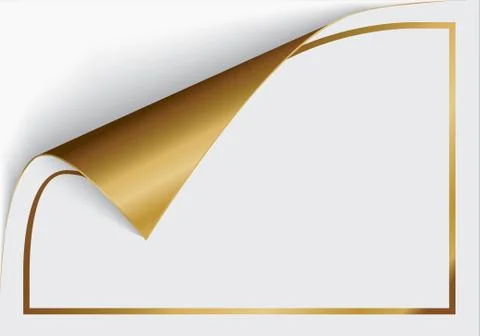 Page curl with shadow on a blank sheet of paper, design element for advertising Illustrazione stock