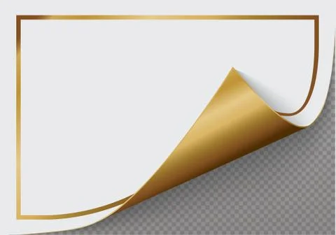 Page curl with shadow on a blank sheet of paper, design element for advertising Stock Illustration
