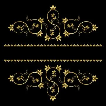 Page decoration elements or monograms. Can be used for designing books, cards Stock Illustration