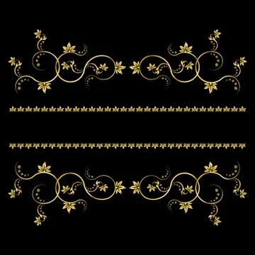 Page decoration elements or monograms. Can be used for designing books, cards Stock Illustration