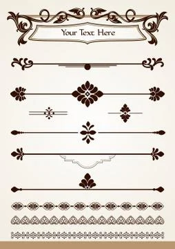 Page decorations dividers  borders and design elements Stock Illustration