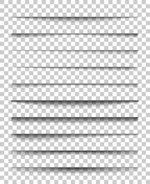 Page divider with transparent shadows. Set of pages separation vector isolated Stock Illustration